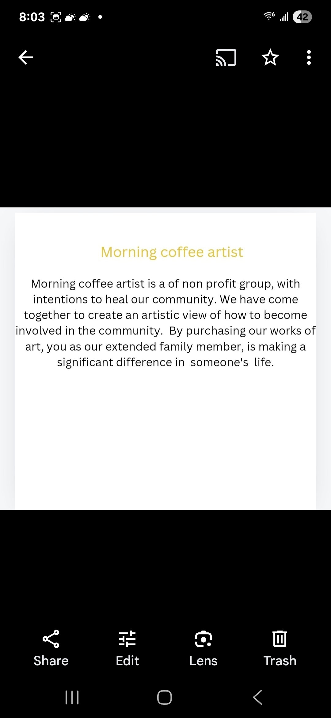 Morning Coffee Artist